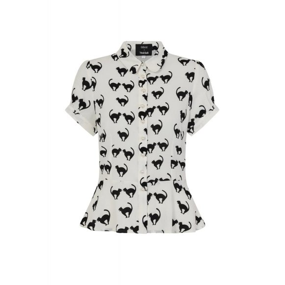 Collectif x ModCloth Mary Grace Cat Meooow Blouse - Picture 3 of 8